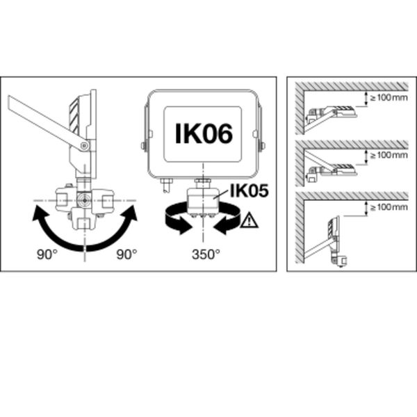 FLOODLIGHT COMPACT SENSOR 10W 840 SYM 100 BK image 8