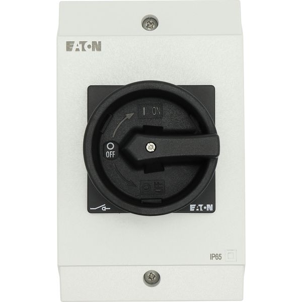 Main switch, P1, 25 A, surface mounting, 3 pole + N, STOP function, With black rotary handle and locking ring, Lockable in the 0 (Off) position image 23