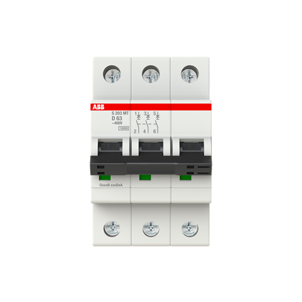 S203MT-D63 Miniature Circuit Breakers MCBs - 3P - D - 63 A image 4