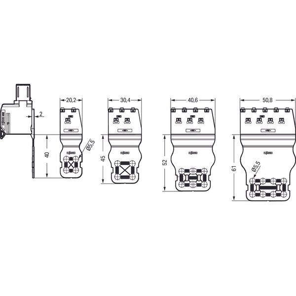 832-533 Strain relief plate; for female and male connectors; 30.4 mm wide image 1