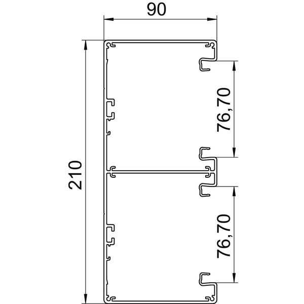 GA-D90210EL Device installation trunking 2 compartments 90x210x2000 image 2