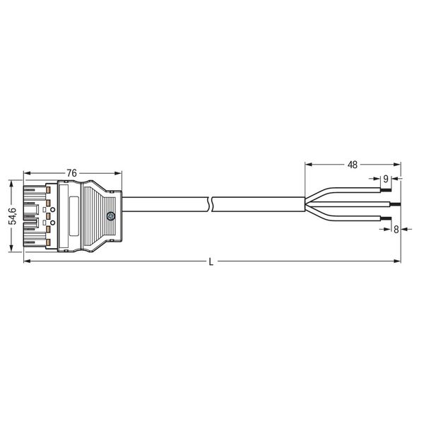 pre-assembled connecting cable Eca Plug/open-ended blue image 2