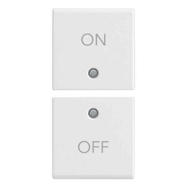 2 half buttons 1M ON/OFF symbol white image 1