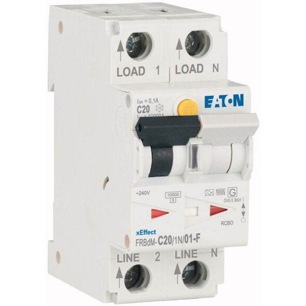 Digital RCD/MCB combination, 20 A, 100 mA, MCB trip characteristic: C, 1p+N, RCD trip characteristic: F image 3