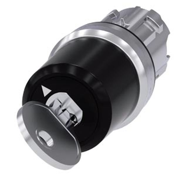 key-operated switch Siemens with key monitoring, 22 mm, round, metal shiny, 3SU1050-5JF01-0AA0-Z X90 image 1