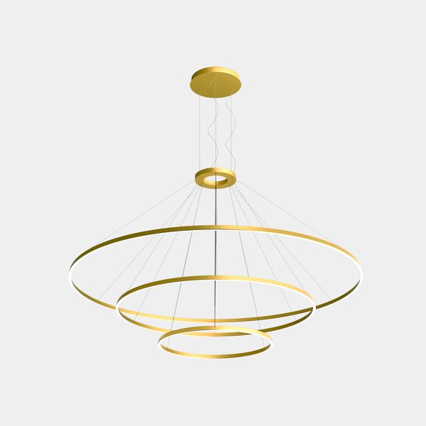 Pendant Circular Downward 3 Rings (ø3000 ø2000 ø1200) LED 326.4W 15067lm 3000K Gold image 1