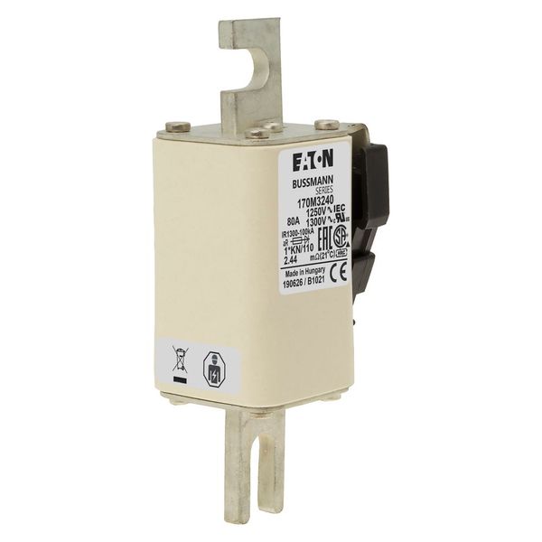 Fuse-link, high speed, 80 A, AC 1250 V, compact size 1, 45 x 58 x 138 mm, aR, DIN, IEC, type K indicator image 16