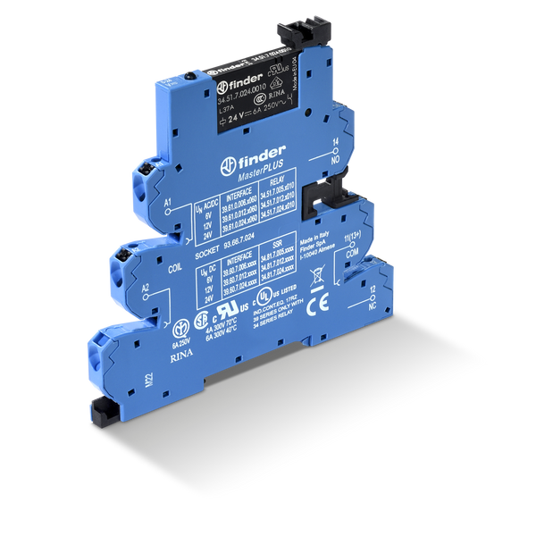 Rel. interface EMR MasterPLUS Push-IN.6,2mm.1CO 6A/6VUC, AgNi (39.61.0.006.0060) image 1