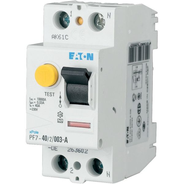 Residual current circuit breaker (RCCB), 40A, 2 p, 100mA, type AC image 1