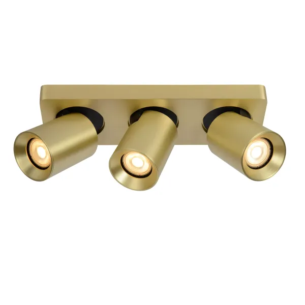 Lucide NIGEL - Ceiling spotlight - LED Dim to warm - GU10 - 3x5W 2200K/3000K - Matt Gold / Brass image 1