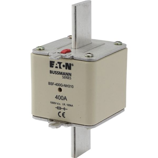 Fuse-link, high speed, 400 A, DC 1000 V, NH3, 71 x 76 x 150 mm, gBat, IEC, blade connection image 2