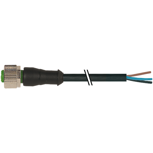 M12 female 0° A-cod. with cable PVC 5x0.34 bk UL/CSA 20m image 1