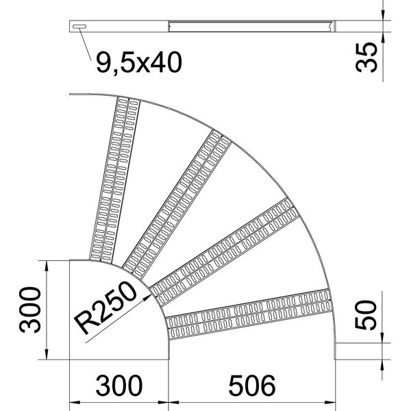 SLZB L 90 500 FT 90° bend with Z-rung B506mm image 2