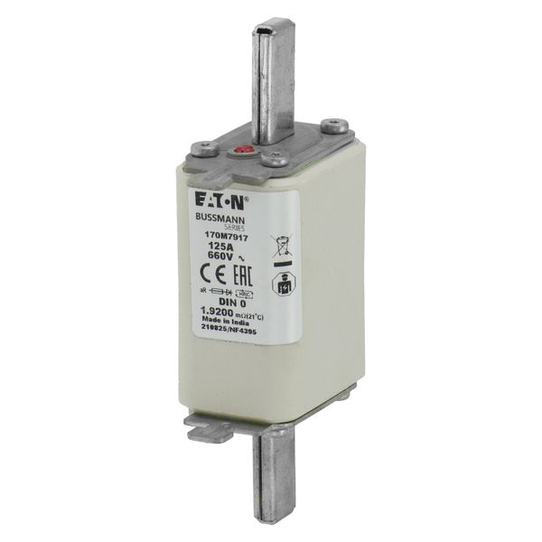 Fuse-link, high speed, 200 A, AC 660 V, DIN 0, aR, DIN, IEC, single indicator, live gripping lugs image 6