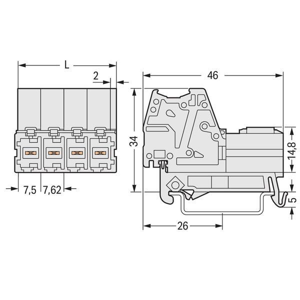 831-3204/007-9034 1-conductor male connector; Push-in CAGE CLAMP®; 10 mm² image 2