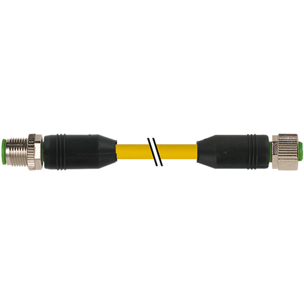 M12 male 0° / M12 female 0° A-cod. TPE 4x22AWG ye . ITC/PLTC 7.5m image 1