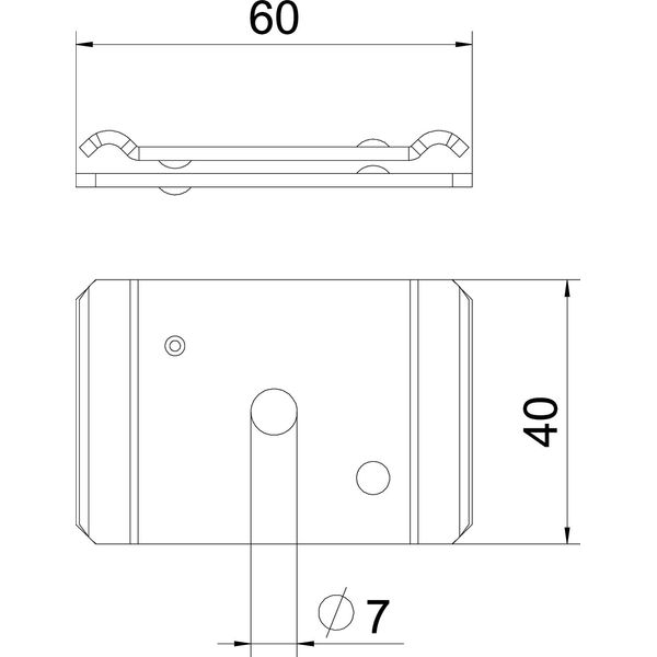 GMA M6 FS Centre suspension for threaded rod M6 60x40 image 2