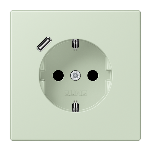SCHUKO socket with USB type C LC32042 LC1520-18C218 image 1