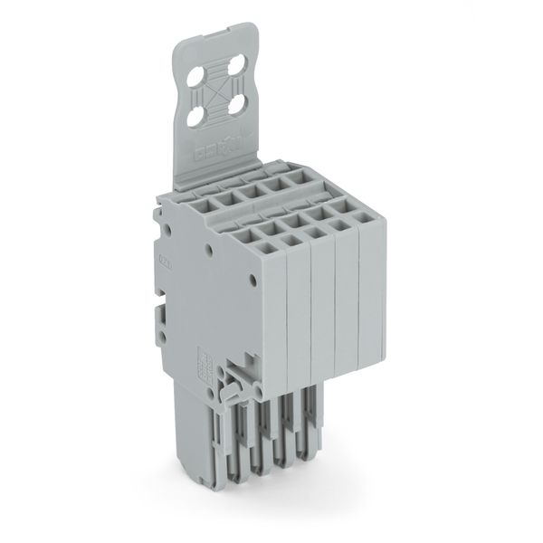 2-conductor female connector Push-in CAGE CLAMP® 1.5 mm² gray image 1