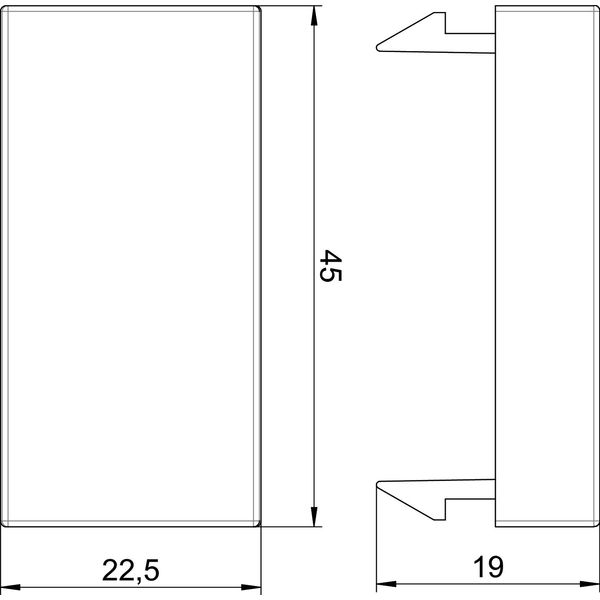 ADP-B AL0.5 Blind lid 1/2 module  45x22,5mm image 2