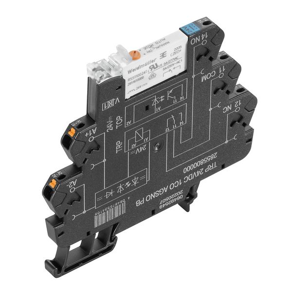 Relay module, 24 V DC ±20 %, Green LED, Free-wheeling diode, Reverse p image 1