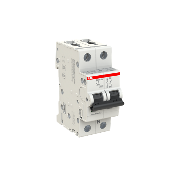 S201-D6NA Miniature Circuit Breaker - 1+NP - D - 6 A image 2