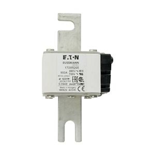 Fuse-link, high speed, 900 A, AC 690 V, DIN 2, 61 x 77 x 138 mm, aR, DIN, IEC, single indicator image 3