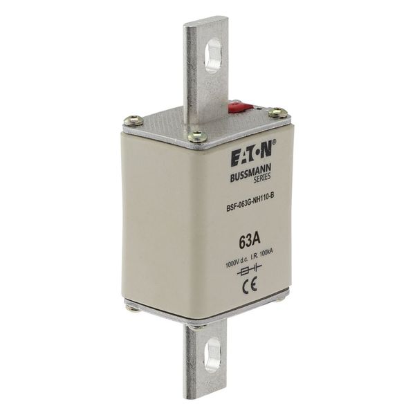 Fuse-link, high speed, 63 A, DC 1000 V, NH1, 40 x 53 x 135 mm, gBat, IEC, bolted connection image 13