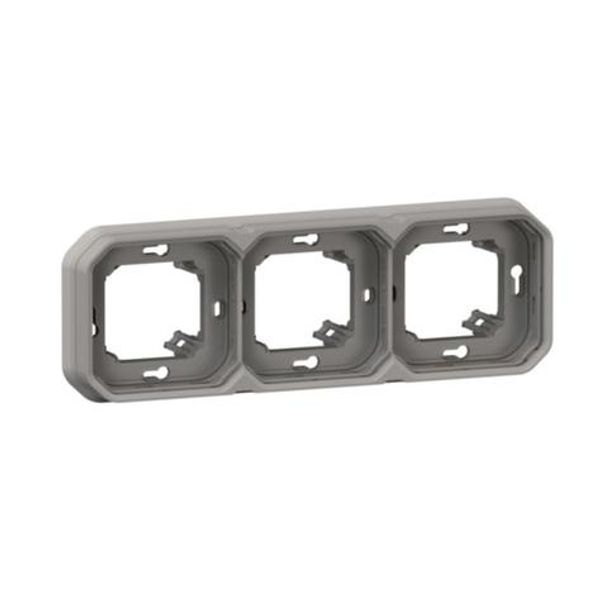 Plexo plate support 3 horizontal and vertical positions - Gray - IP55 image 1