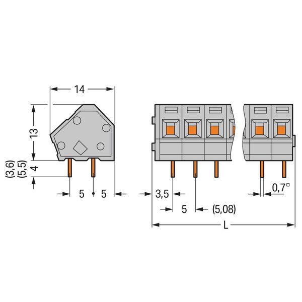 PCB terminal block 2.5 mm² Pin spacing 5/5.08 mm gray image 2