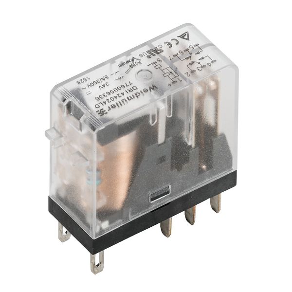 Miniature industrial relay, 230 V AC, red LED, 2 CO contact (AgSnO) ,  image 1