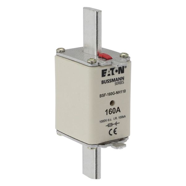 Fuse-link, high speed, 160 A, DC 1000 V, NH1, 40 x 53 x 135 mm, gBat, IEC, blade connection image 5