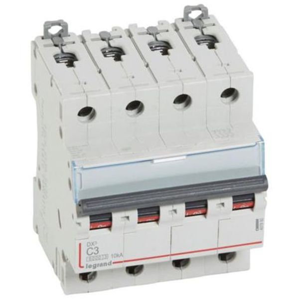 DX³6000 10kA high inlet and low outlet screw circuit breaker 4P 400V~ - 3A - curve C - for traditional HX³ comb image 1