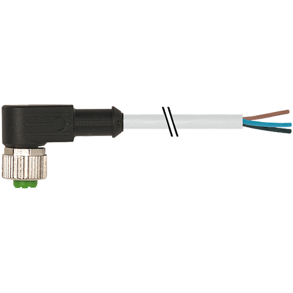 M12 female 90° A-cod. with cable PUR 5x0.34 gy UL/CSA+drag ch. 2m image 1