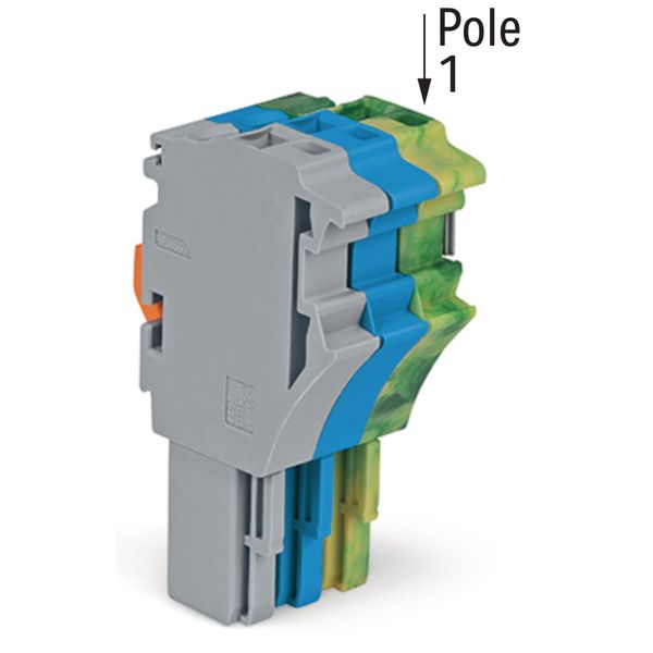 1-conductor female connector Push-in CAGE CLAMP® 4 mm² gray/blue/green image 2