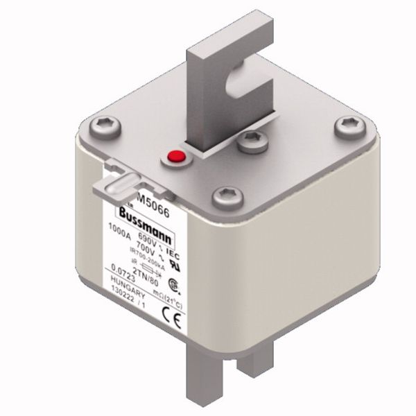 Fuse-link, high speed, 1250 A, AC 600 V, DIN 2, 61 x 75 x 108 mm, aR, DIN, IEC, single indicator image 2