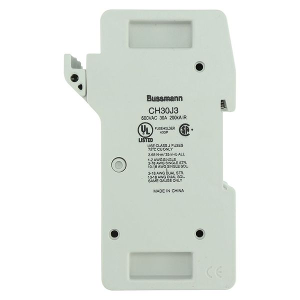 Fuse-holder, low voltage, 30 A, AC 600 V, DC 600 V, UL Class J, 98 x 72 x 117 mm, 3P, UL, CSA image 14