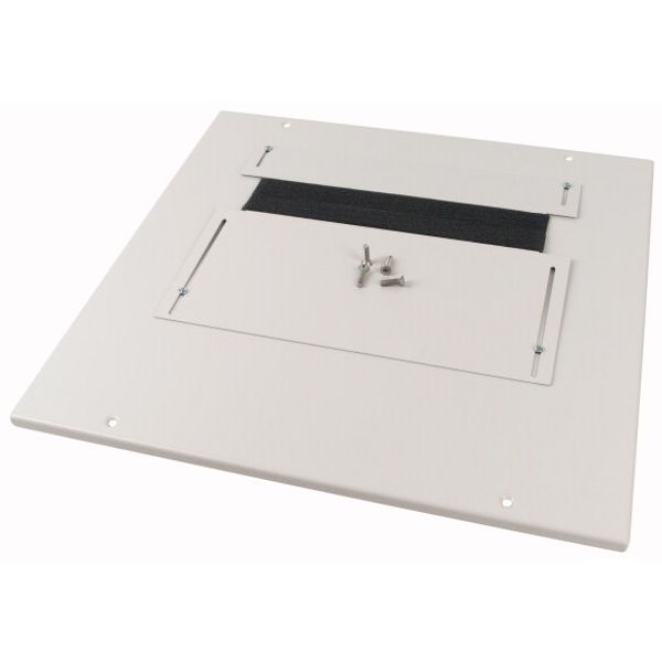 Bottom/top plate, +2 Openings, IP30, for WxD = 1000 x 600 mm, grey image 1