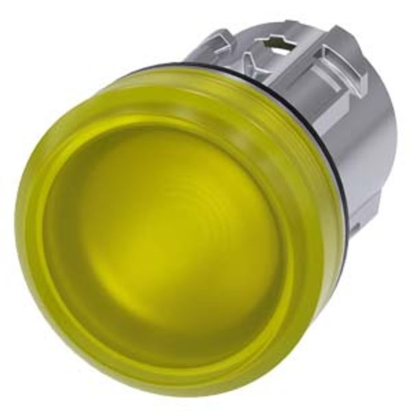 Indicator lights, 22 mm, round, metal, shiny, yellow, lens, smooth, with  3SU1051-6AA30-0AA0-Z Y13 image 1