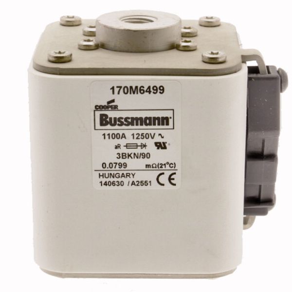 Fuse-link, high speed, 1100 A, AC 1250 V, size 3, 76 x 92 x 91 mm, aR, IEC, UL, single indicator image 2