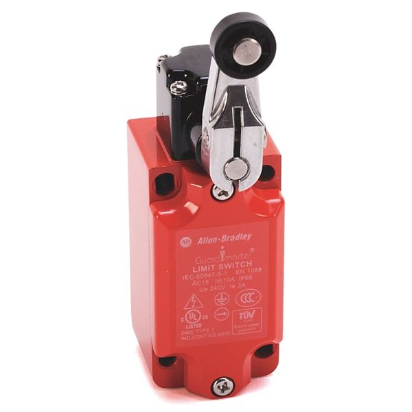 Metal Safety Limit Switch,Small Plastic IEC,Full Switch (Head and Body),Short Metal Roller Lever image 1