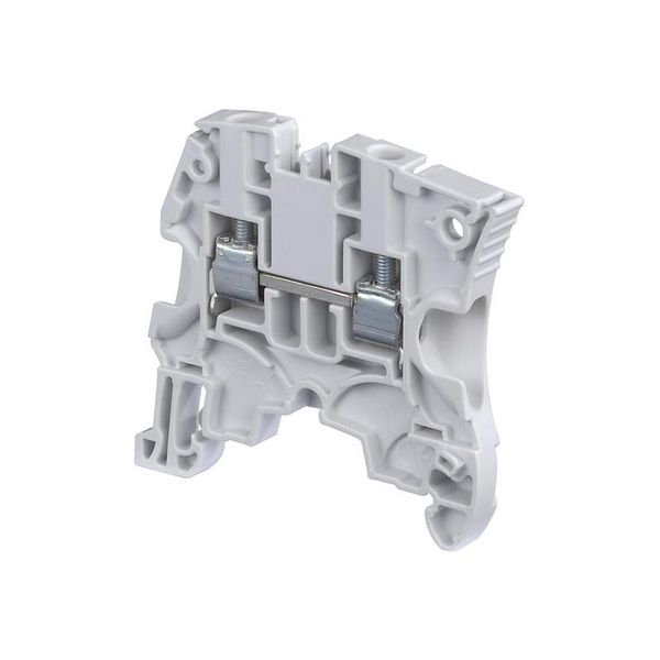 MODULAR TERMINAL BLOCKS, FEED-THROUGH, SCREW CLAMP TERMINAL BLOCK, GRAY, PRODUCT SPACING .205 IN [5.2 MM], 2 POSITION, DIN RAIL image 1