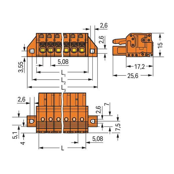 2231-308/031-000 1-conductor female connector; push-button; Push-in CAGE CLAMP® image 2