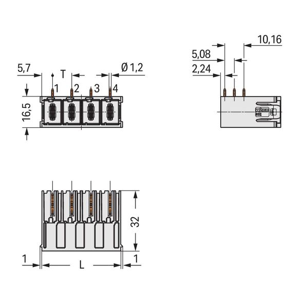 THT male header 1.2 x 1.2 mm solder pin angled light gray image 5