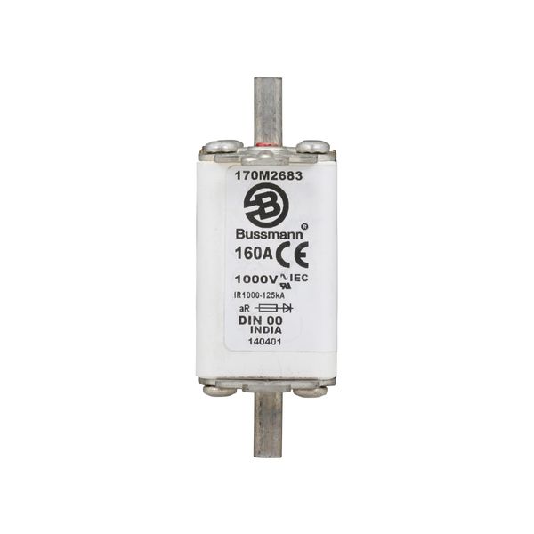 Fuse-link, high speed, 160 A, AC 1000 V, DIN 00, aR, DIN, IEC, single indicator, live gripping lugs image 13