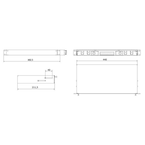 FO Patchpanel 19", 1U, sliding, for 16 fibers, LC, MM image 8