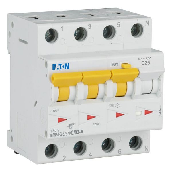 RCD/MCB combination, 25 A, 300 mA, MCB trip characteristic: C, 3p+N, RCD trip characteristic: A image 6