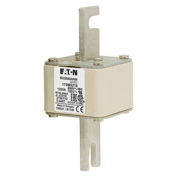 Fuse-link, high speed, 1250 A, AC 600 V, DIN 2, 61 x 75 x 138 mm, aR, DIN, IEC, single indicator image 6