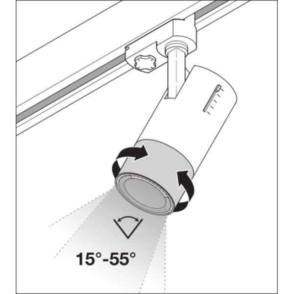 TRACKLIGHT SPOT ZOOM DIM D85 25 W 3000 K 97R BK image 8