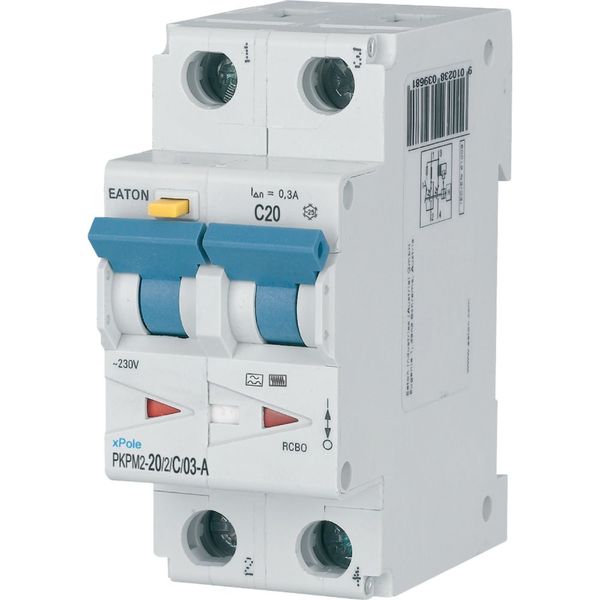 RCD/MCB combination, 20 A, 300 mA, MCB trip characteristic: C, 2p, RCD trip characteristic: A image 12